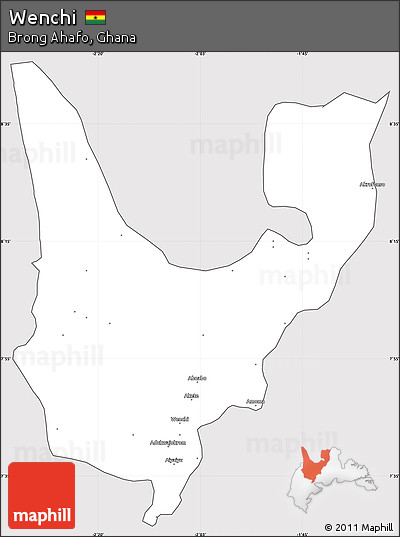 Silver Style Simple Map of Wenchi, cropped outside