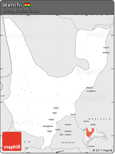 Silver Style Simple Map of Wenchi