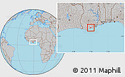 Gray Location Map of Abura