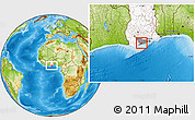 Physical Location Map of Abura, highlighted country, highlighted parent region