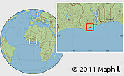 Savanna Style Location Map of Abura