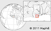 Blank Location Map of Anyan-Breman, within the entire country