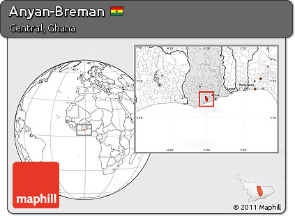 Blank Location Map of Anyan-Breman, highlighted country