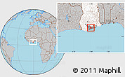 Gray Location Map of Anyan-Breman, highlighted country, highlighted parent region