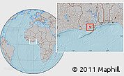 Gray Location Map of Anyan-Breman, hill shading