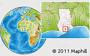 Physical Location Map of Anyan-Breman, highlighted country, within the entire country