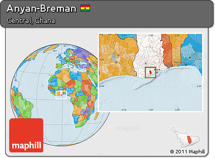 Political Location Map of Anyan-Breman, highlighted country