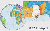 Political Location Map of Anyan-Breman, highlighted country, highlighted parent region, within the entire country