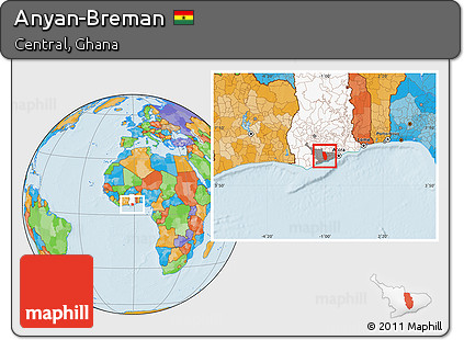 Political Location Map of Anyan-Breman, highlighted country, highlighted parent region
