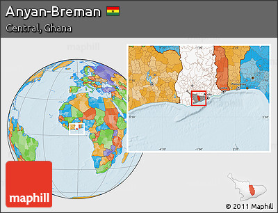 Political Location Map of Anyan-Breman, highlighted country, highlighted parent region