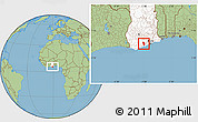 Savanna Style Location Map of Anyan-Breman, highlighted country