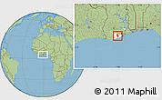 Savanna Style Location Map of Anyan-Breman, highlighted parent region