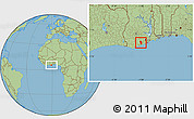 Savanna Style Location Map of Anyan-Breman