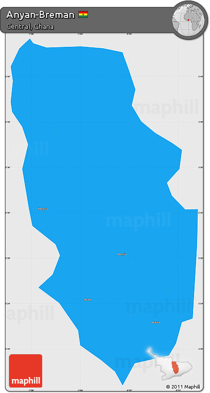 Political Simple Map of Anyan-Breman, single color outside