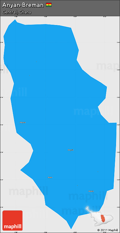 Political Simple Map of Anyan-Breman, single color outside