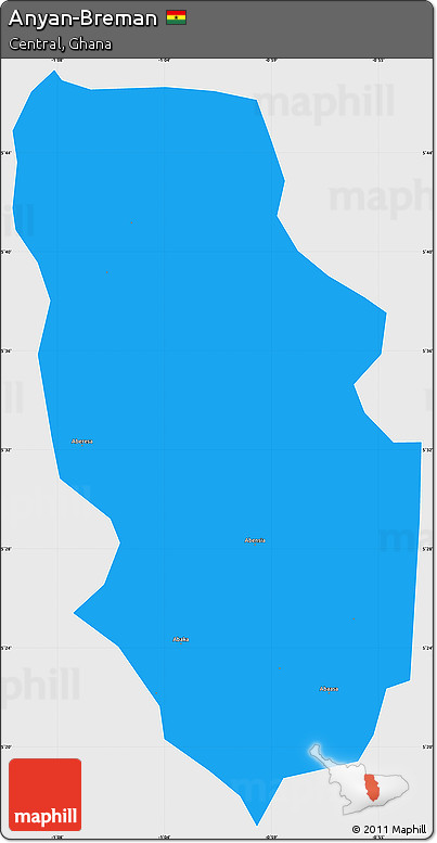 Political Simple Map of Anyan-Breman, single color outside