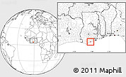 Blank Location Map of Asebu, within the entire country