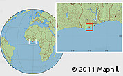 Savanna Style Location Map of Asebu