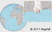 Gray Location Map of Mfantsiman, highlighted country