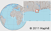Gray Location Map of Mfantsiman, highlighted parent region