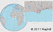 Gray Location Map of Mfantsiman
