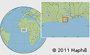 Savanna Style Location Map of Nyaakrom-Nkum