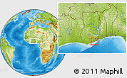 Physical Location Map of Winneba, within the entire country