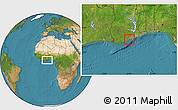 Satellite Location Map of Winneba