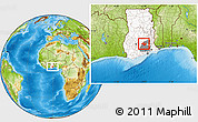 Physical Location Map of Abefiti, highlighted country, highlighted parent region