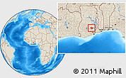 Shaded Relief Location Map of Abefiti