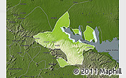 Physical Map of Abefiti, darken