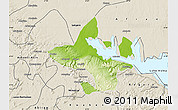 Physical Map of Abefiti, shaded relief outside
