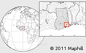 Blank Location Map of Akwamu-Anum-Boso, highlighted country, within the entire country