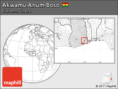 Blank Location Map of Akwamu-Anum-Boso, highlighted country