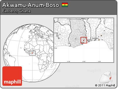 Blank Location Map of Akwamu-Anum-Boso, highlighted country