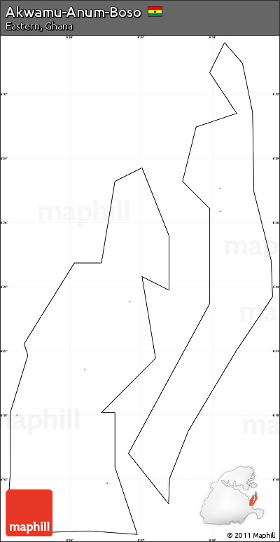 Blank Simple Map of Akwamu-Anum-Boso, cropped outside, no labels