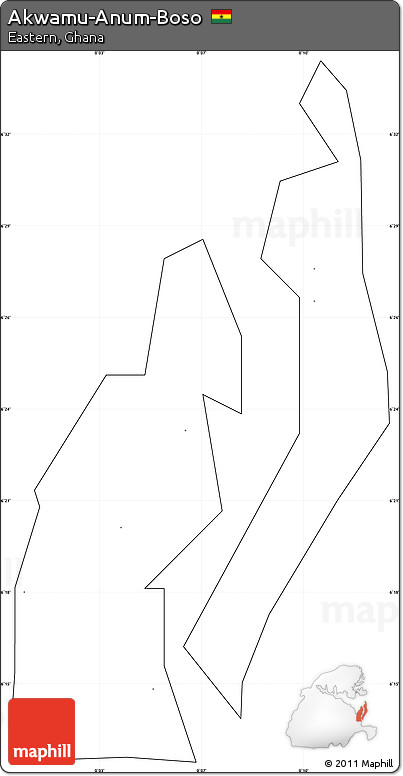 Blank Simple Map of Akwamu-Anum-Boso, cropped outside, no labels
