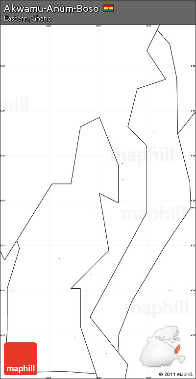 Blank Simple Map of Akwamu-Anum-Boso, no labels