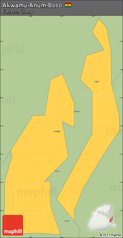Savanna Style Simple Map of Akwamu-Anum-Boso