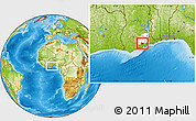 Physical Location Map of Asamankese, highlighted parent region