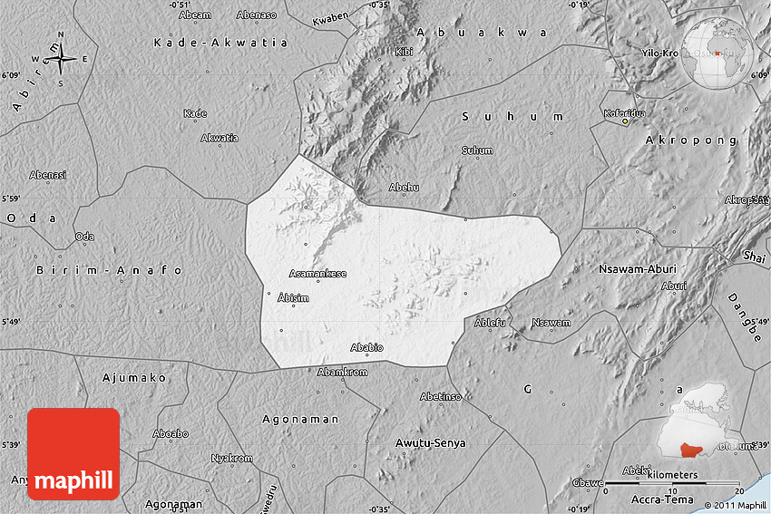 Gray Map of Asamankese