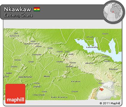 Physical 3D Map of Nkawkaw