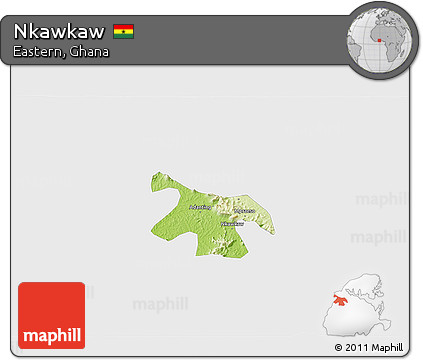 Physical 3D Map of Nkawkaw, single color outside