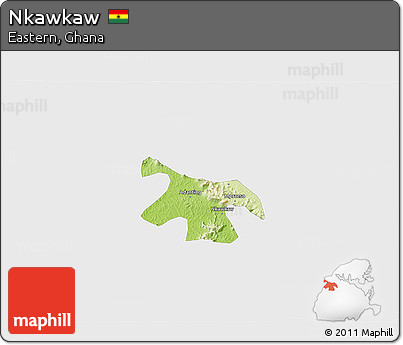 Physical 3D Map of Nkawkaw, single color outside