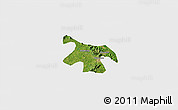 Satellite 3D Map of Nkawkaw, single color outside