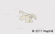 Shaded Relief 3D Map of Nkawkaw, cropped outside
