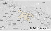 Shaded Relief 3D Map of Nkawkaw, desaturated