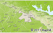 Shaded Relief 3D Map of Nkawkaw, physical outside