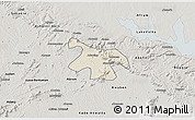Shaded Relief 3D Map of Nkawkaw, semi-desaturated