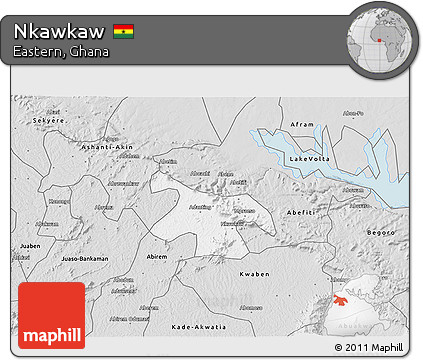 Silver Style 3D Map of Nkawkaw